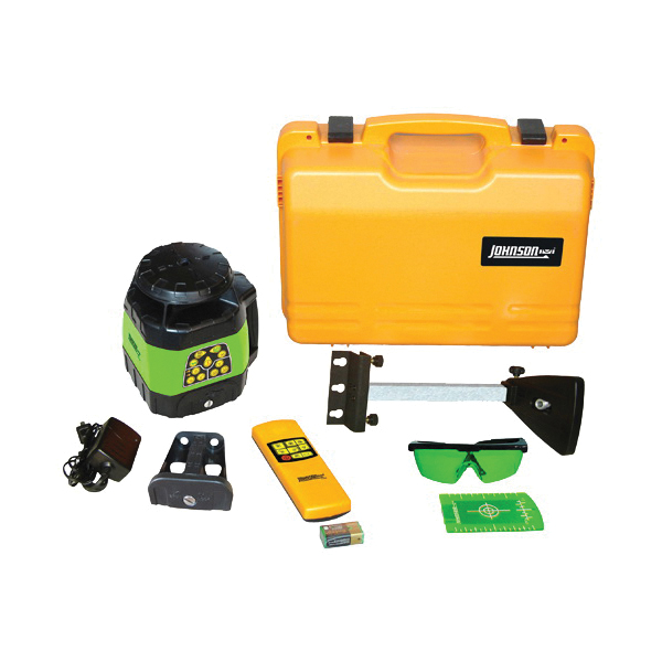40-6544 Laser Level Kit, 400 ft, +/-1/8 in at 100 ft Accuracy, Green Laser