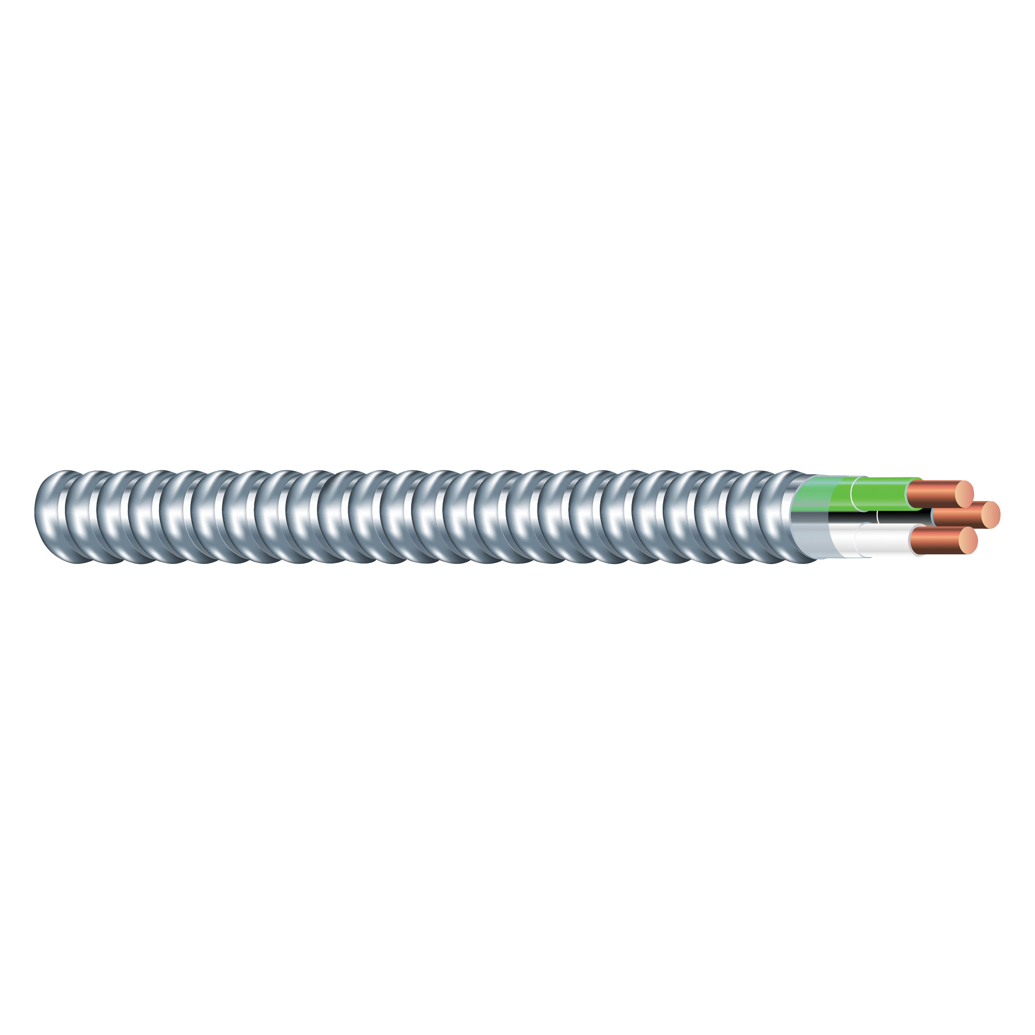 Southwire Armorlite 68580021 Armored Cable, 12 AWG Cable, 2 -Conductor, 25 ft L, Copper Conductor - 1
