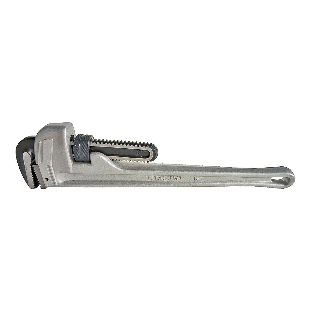 04818 Pipe Wrench, 2-1/2 in Jaw, 18 in L, Straight Jaw, Aluminum, Epoxy-Coated