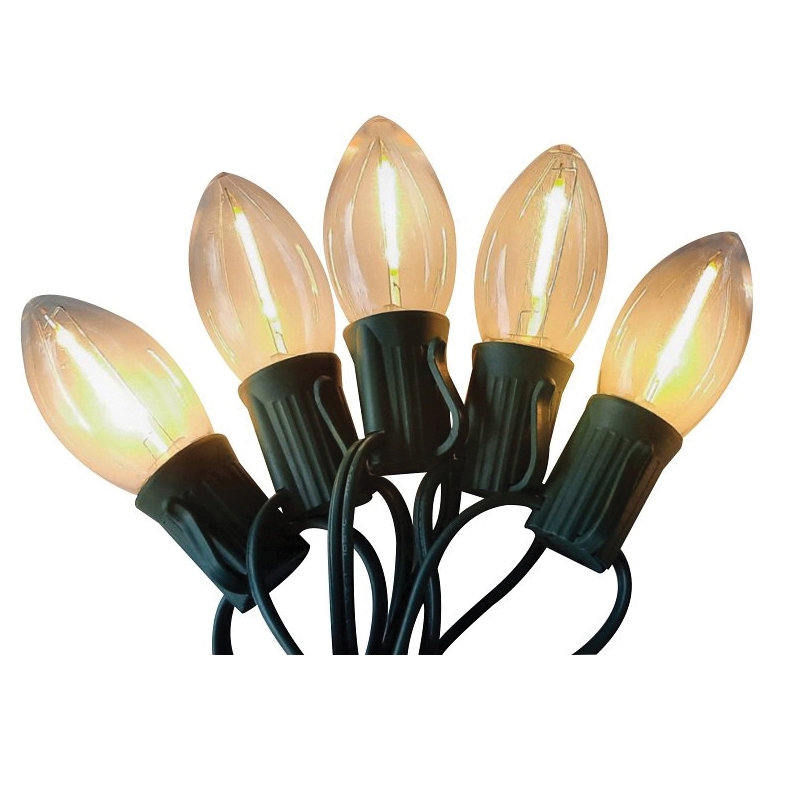 26918 LED Filament Retro Light Set, 25-Lamp, LED, Clear, 25000 hr Average Life, 25 ft L