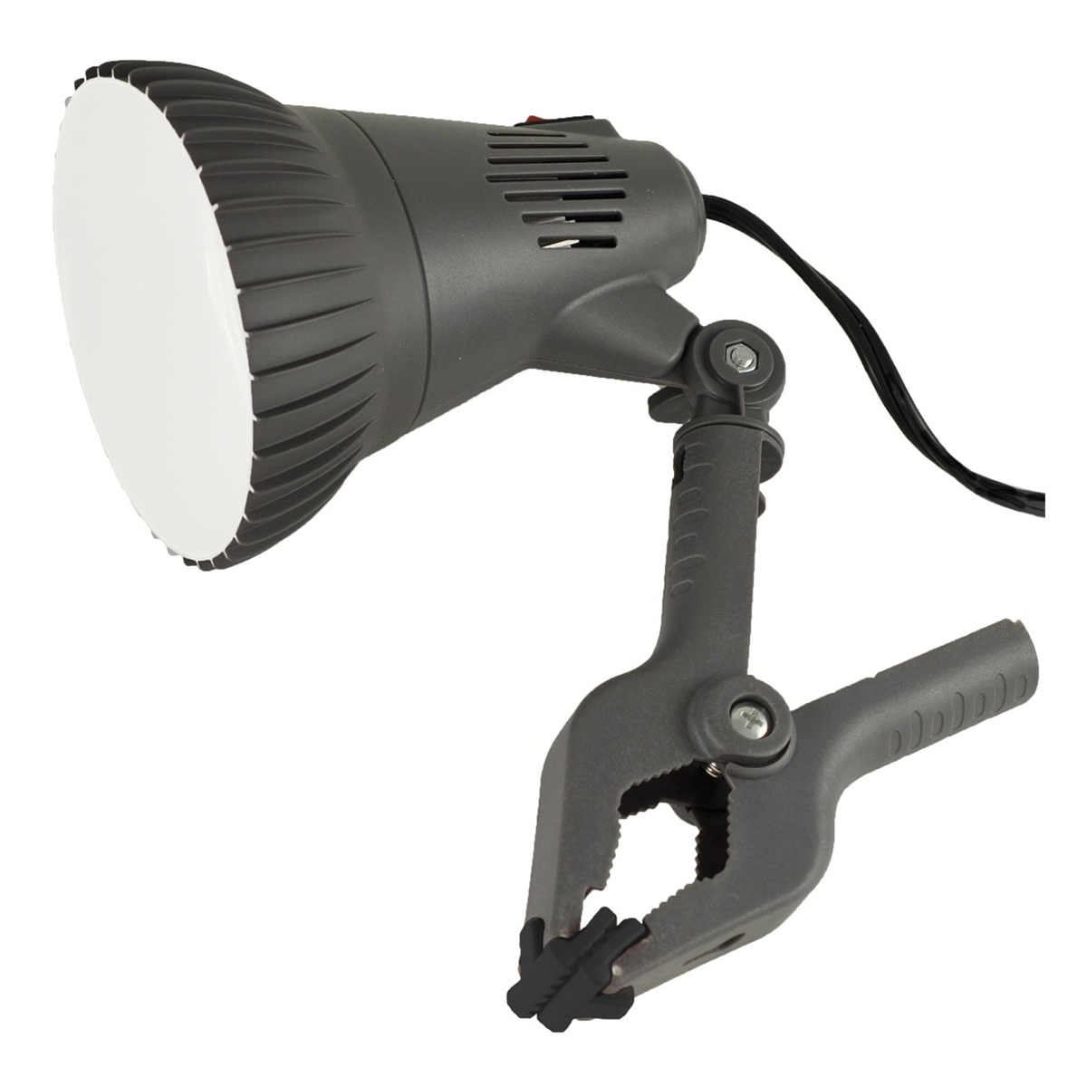 PowerZone O-CLN-1000 Clamp Light, Plug-in, LED Lamp, Gray