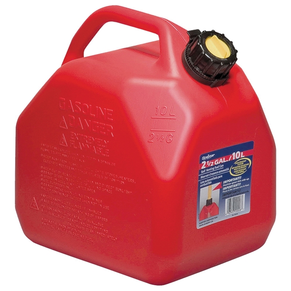 Scepter 07079 Gas Can with CRC, 2.5 gal Capacity, Polyethylene, Red - 2