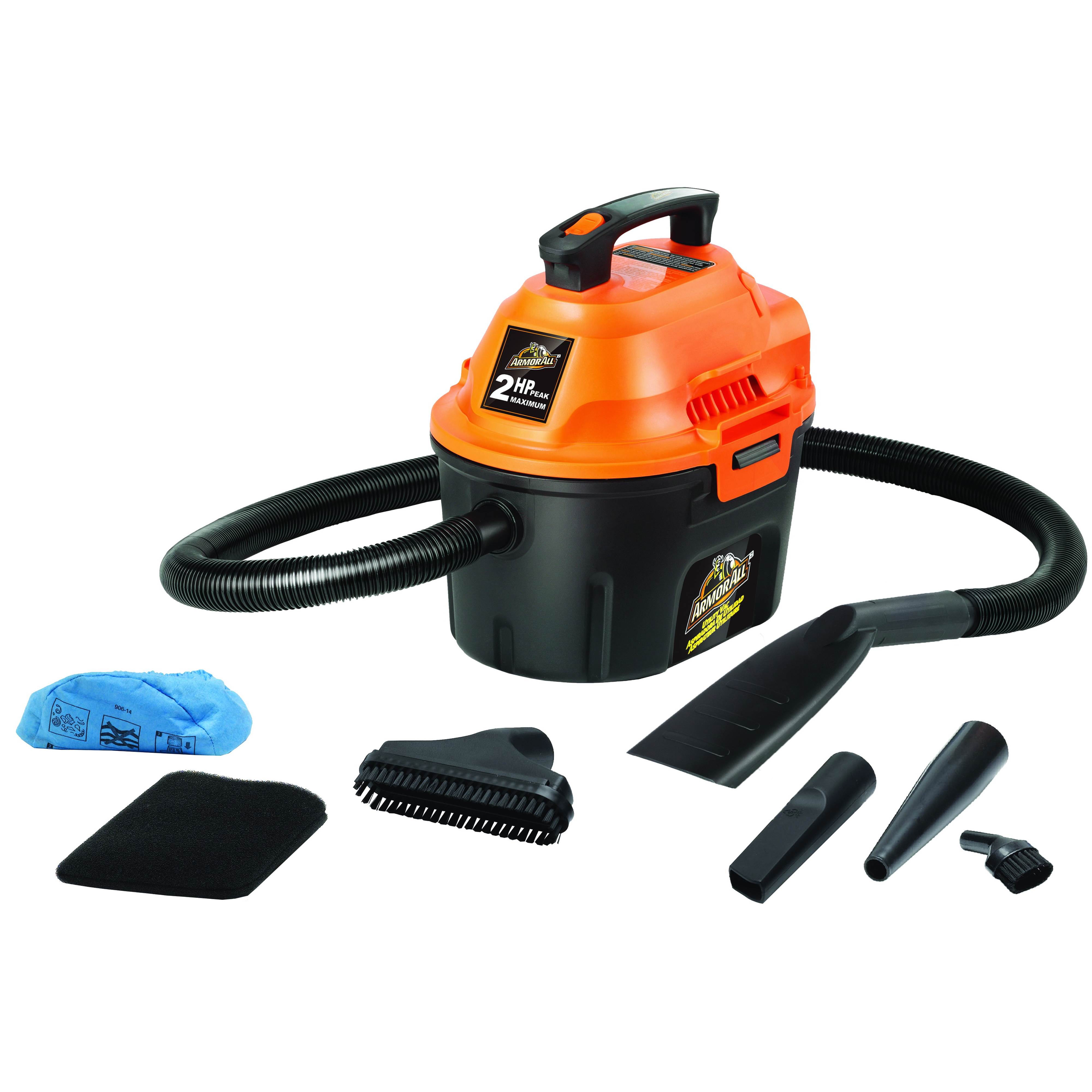 Armor All AA255 Wet and Dry Vacuum Cleaner, 2.5 gal, Quiet, Foam Sleeve - 2