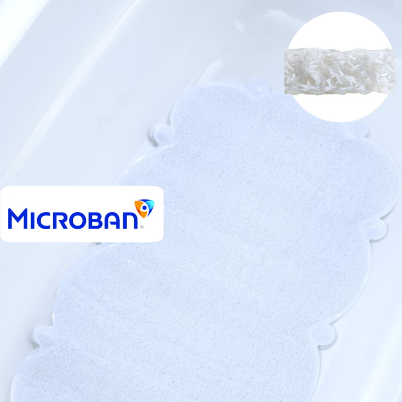 SlipX Solutions 06001 Cloud Bath Mat with Microban, 29 in L, 17 in W, Vinyl Mat Surface, Clear, Cloud - 2