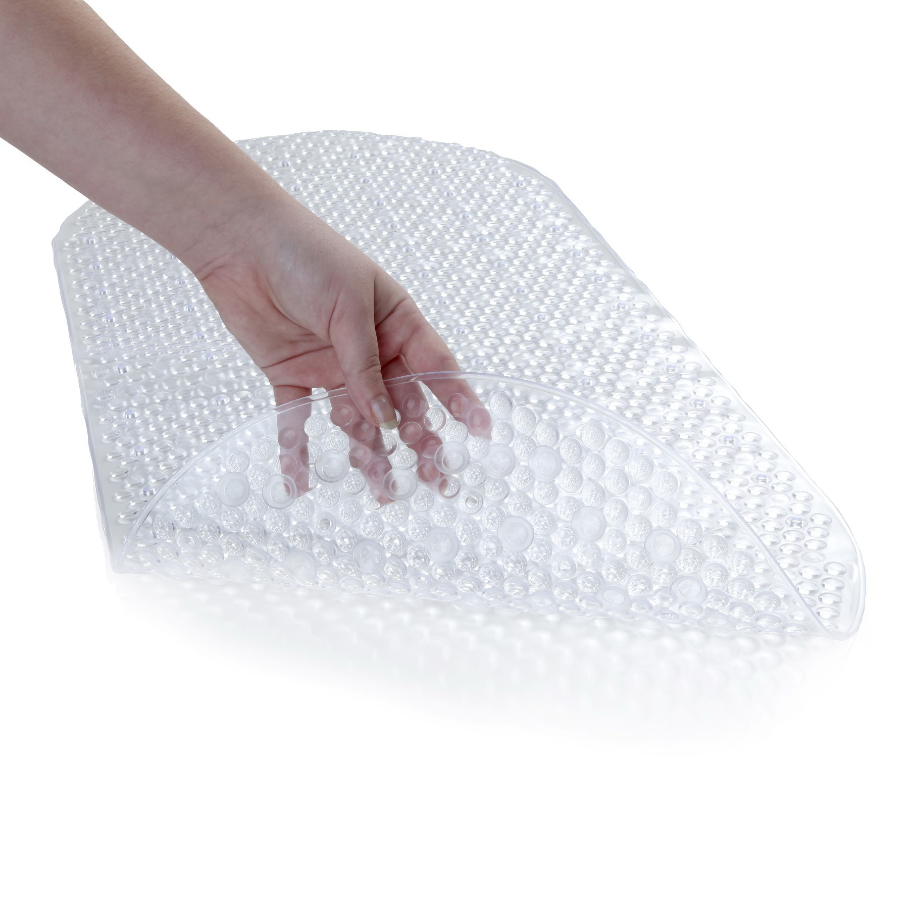 SlipX Solutions 05521 Bubble Bath Mat with Microban, 35 in L, 15 in W, Vinyl Mat Surface, Clear - 3