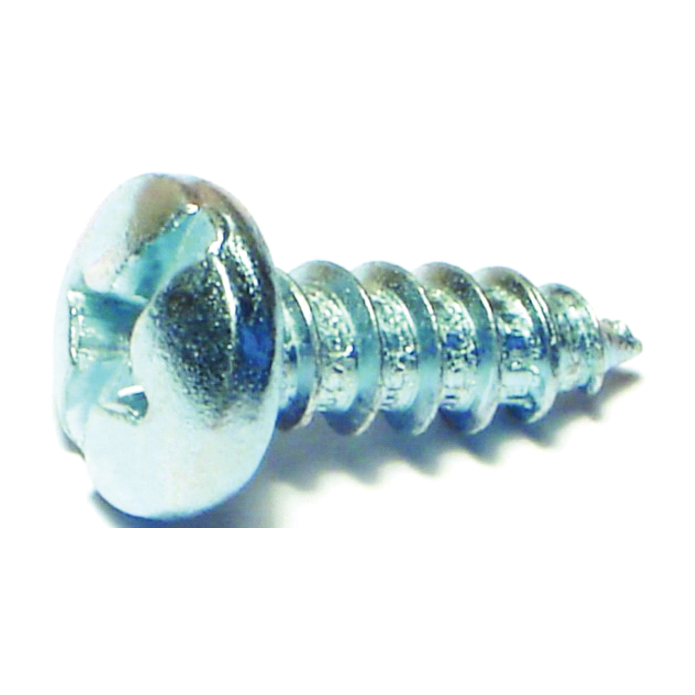 03209 Screw, #14 Thread, Pan Head, Phillips, Slotted Drive, Diamond Point, Steel, Zinc, 100/PK