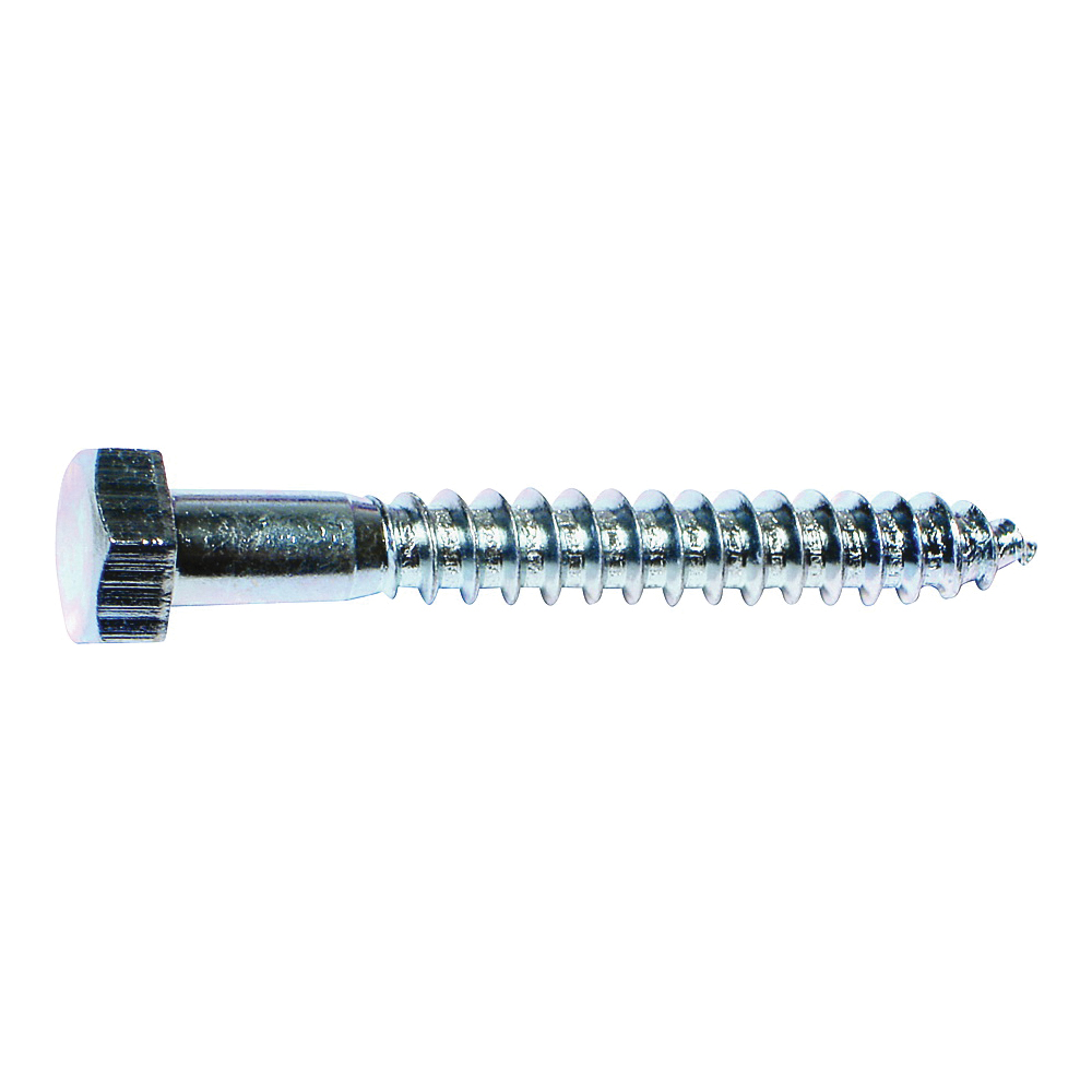 01323 Lag Screw, 3/8 in Thread, 6 in OAL, Zinc
