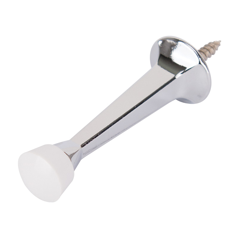 CL-208C-CH-PS Heavy-Duty Rigid Door Stop, 1 in Dia Base, 3 in Projection, Die-Cast Zinc & Plastic, Chrome