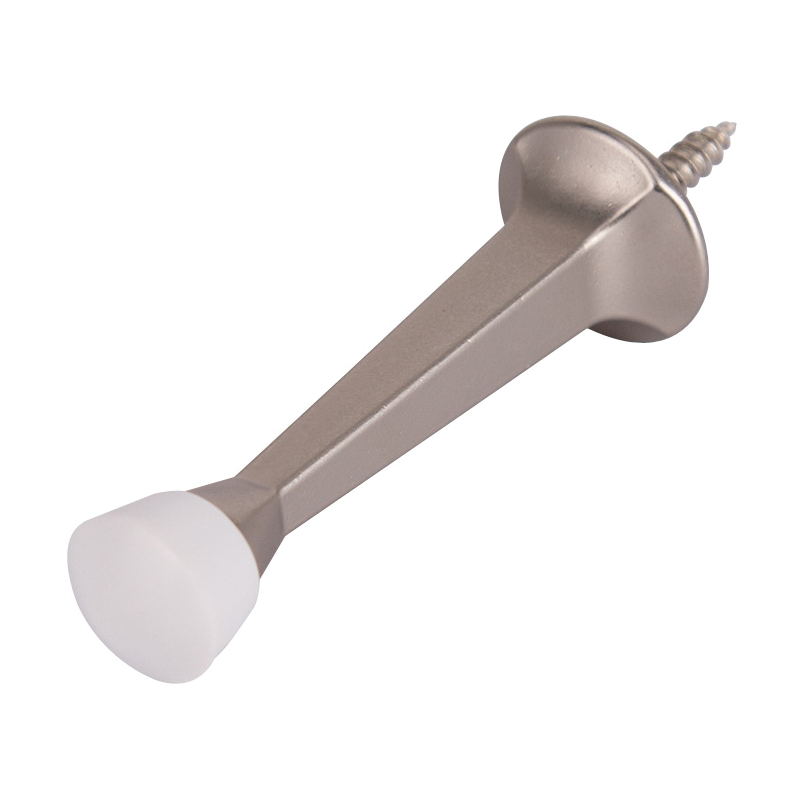 CL-208C-SN-PS Heavy-Duty Rigid Door Stop, 1 in Dia Base, 3 in Projection, Die-Cast Zinc & Plastic