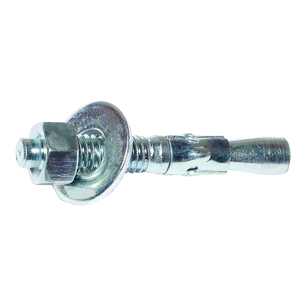 04122 Concrete Wedge Anchor, 1/4 in Dia, 3-1/4 in L, Zinc