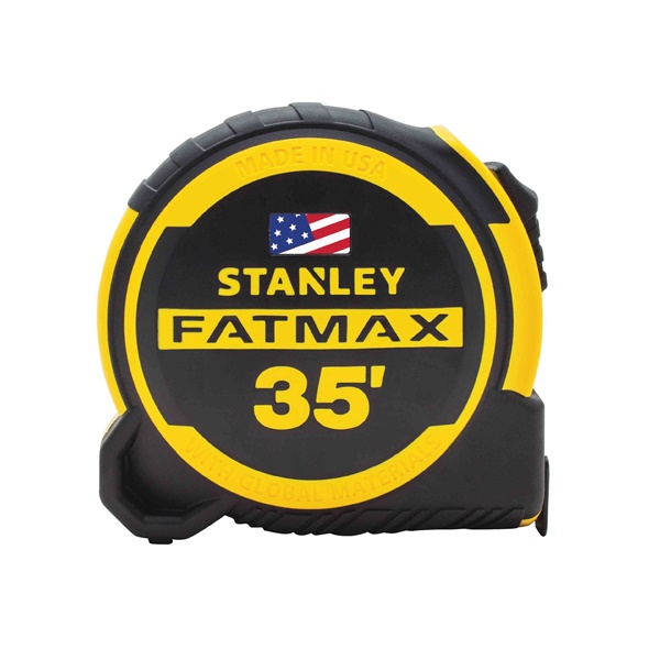 STANLEY FMHT36335S Tape Measure, 35 ft L Blade, 1-1/4 in W Blade, Steel Blade, ABS Case, Black/Yellow Case - 1