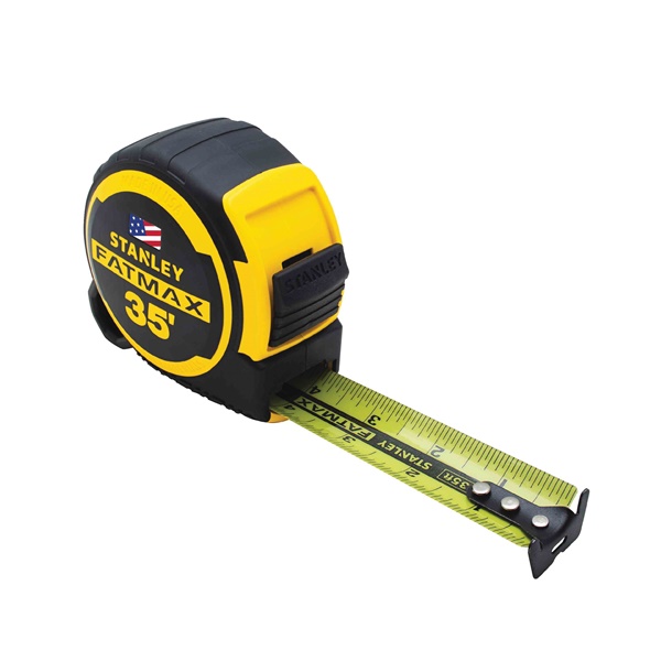 STANLEY FMHT36335S Tape Measure, 35 ft L Blade, 1-1/4 in W Blade, Steel Blade, ABS Case, Black/Yellow Case - 5
