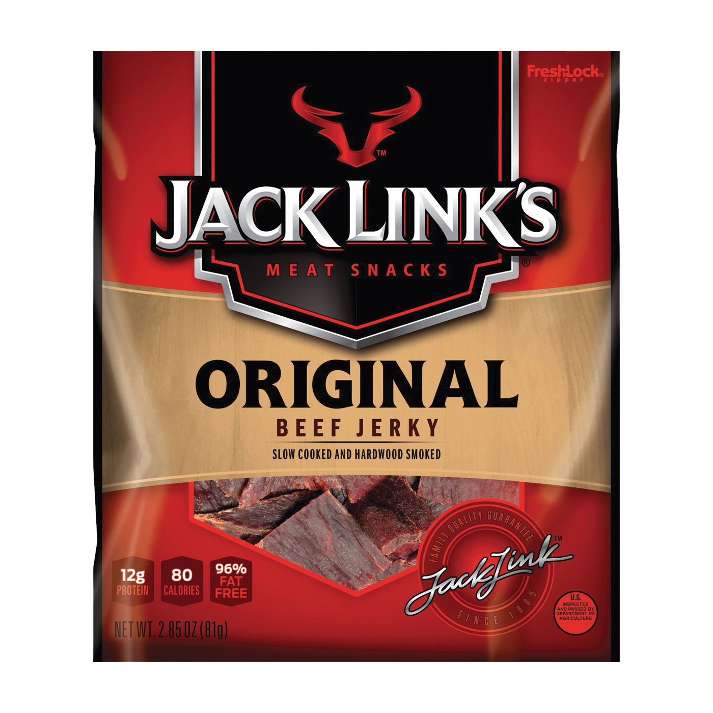 Jack Link's 10000007611 Snack, Jerky, Original, 2.85 oz - 1