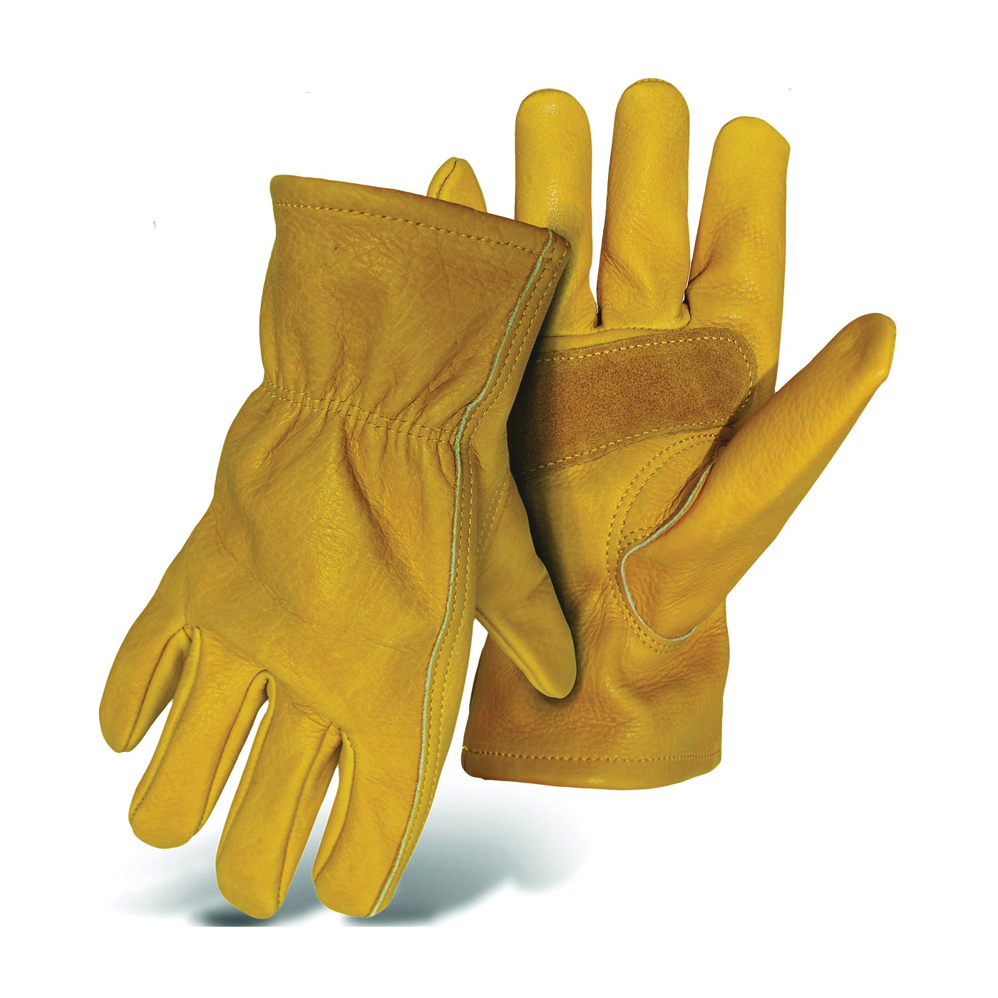 6039L Driver Gloves with Palm Patch, L, Keystone Thumb, Elastic Cuff, Cowhide Leather, Tan