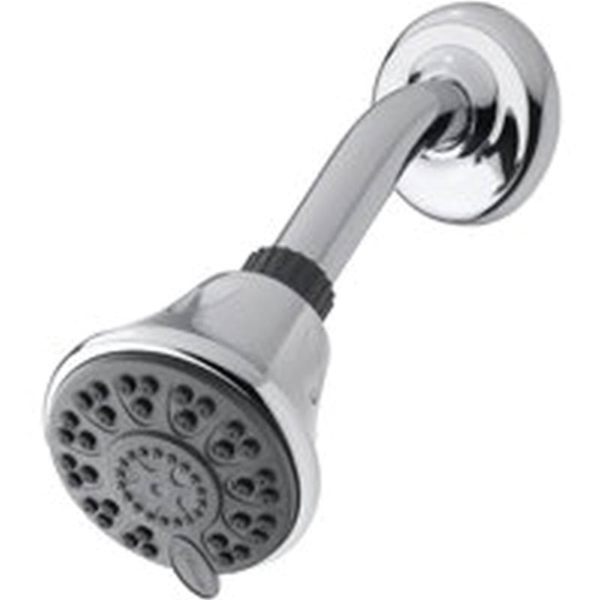 Waterpik EcoFlow Series ETC-413T Shower Head, 2 gpm, 1/2 in Connection, Chrome, 3 in Dia