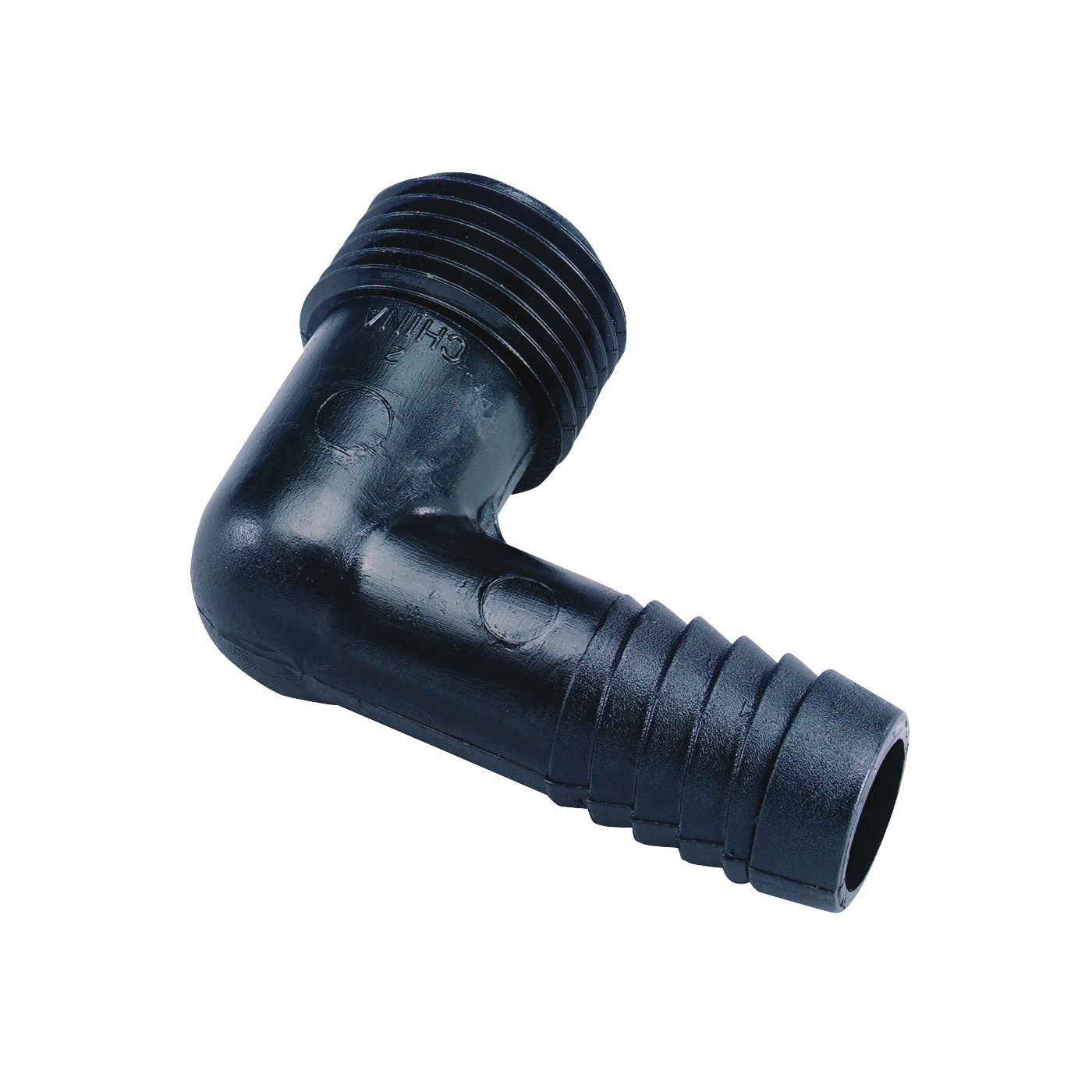 94359 Elbow, 1/2 in Connection, MNPT x Barb, Plastic, Black