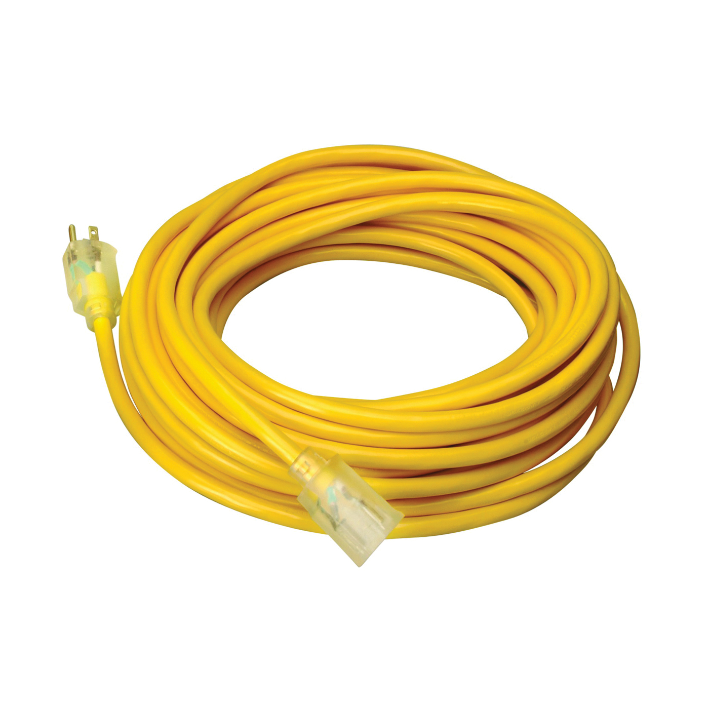 CCI 025878802 Extension Cord, 12 AWG Cable, 25 ft L, 15 A, 125 V, Yellow