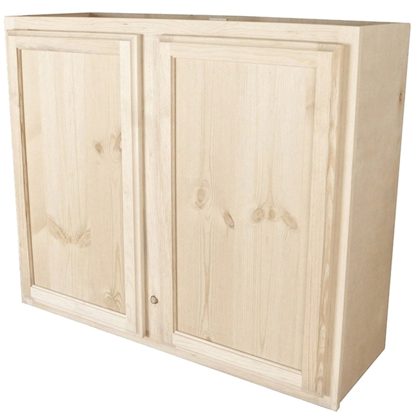 W3030-PFP Cabinet, 30 in OAW, 12-3/4 in OAD, 30 in OAH, Pine Wood, 1-Shelf, 2-Door, Assembled