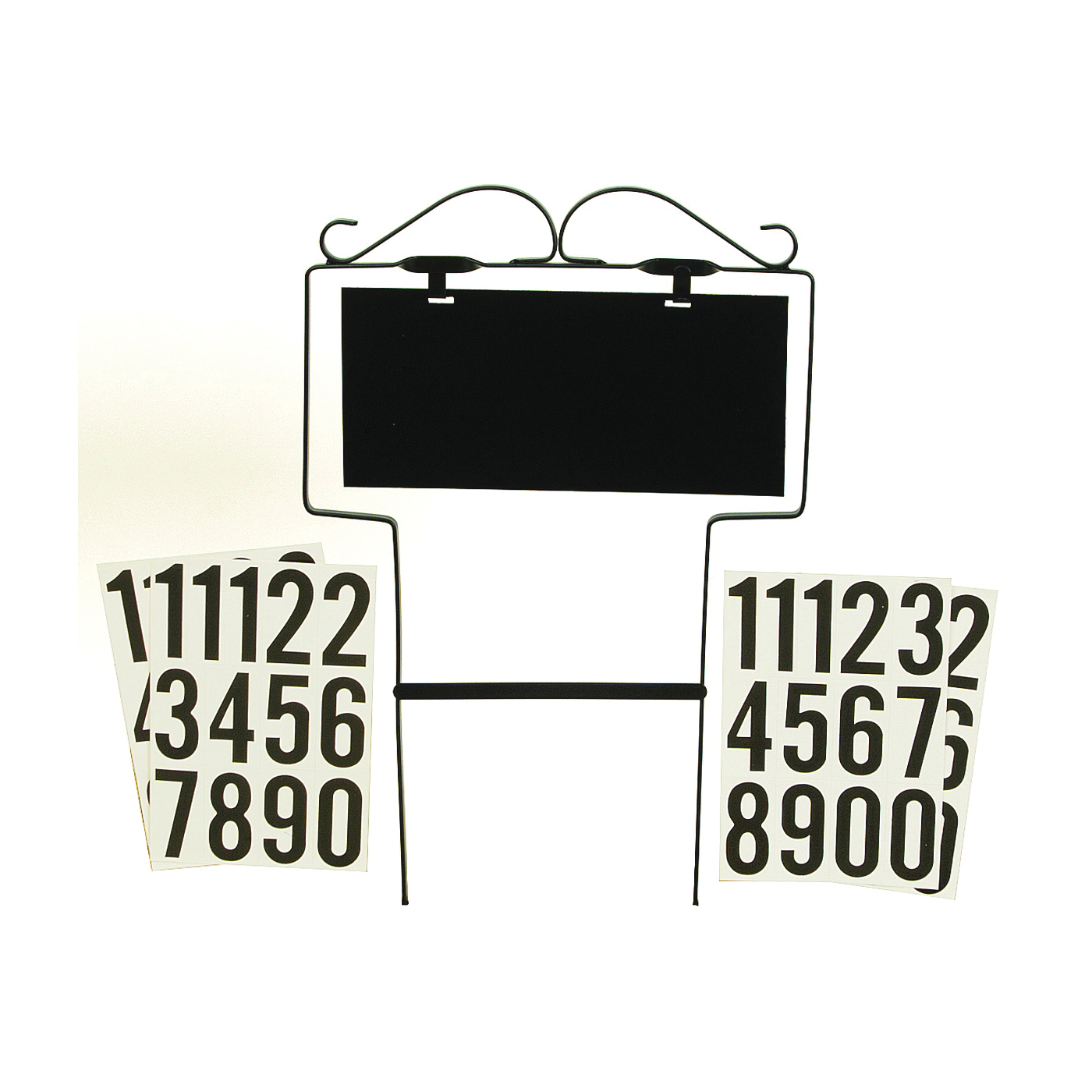 500-GF House Number Kit, Character: 0 to 9, Black Character, White Background, Wrought Iron