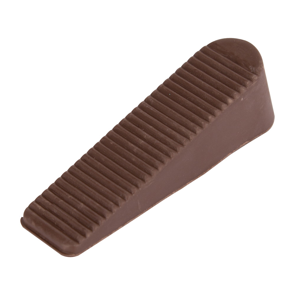 FE-50924-PS Door Stop, 1 in W x 4 in L x-1/4 in H Projection, Rubber, Brown