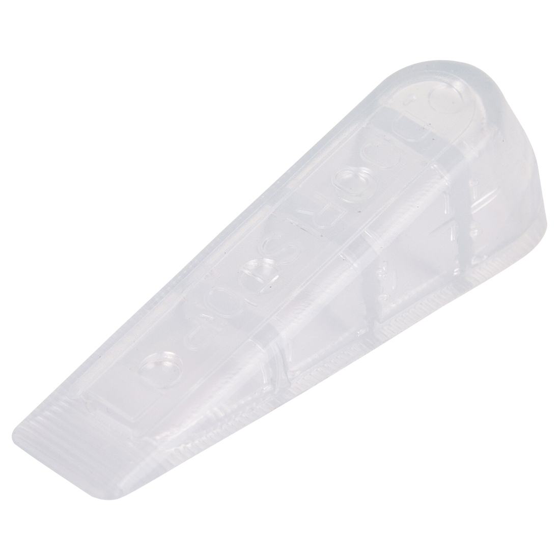 FE-50932-PS Door Stop, 1 in W x 4 in L x-1/4 in H Projection, Rubber, Clear