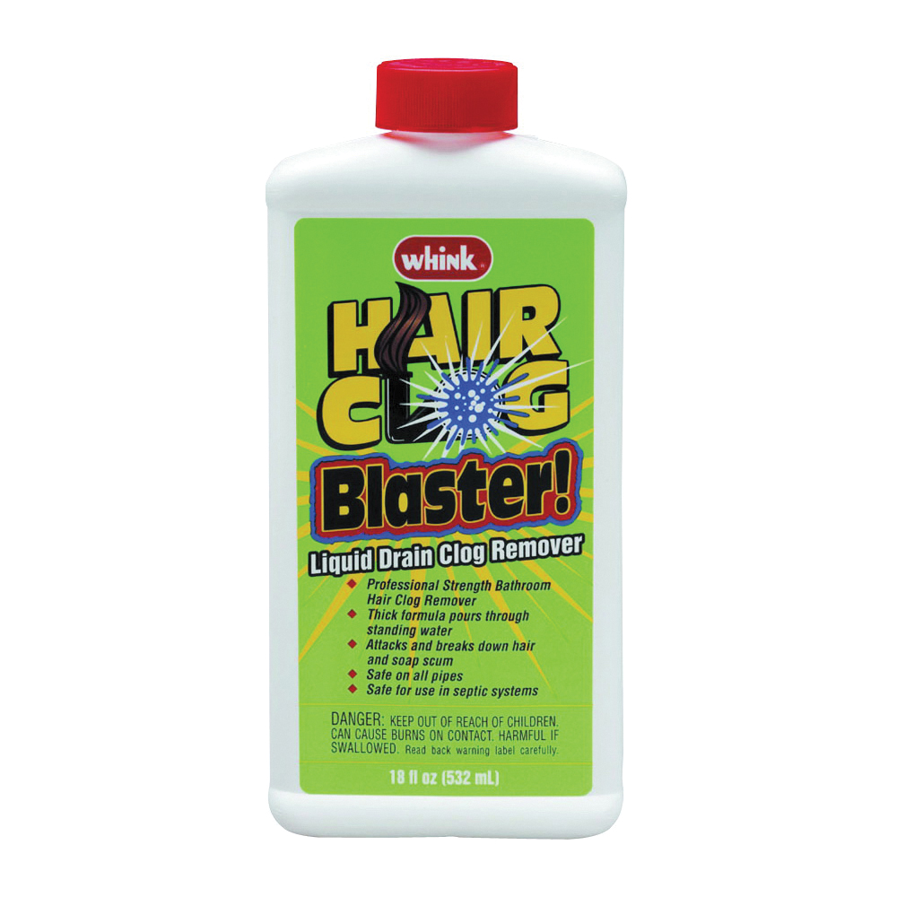 06216 Hair Clog Blaster, Liquid, Clear, Bleach, 18 oz Bottle