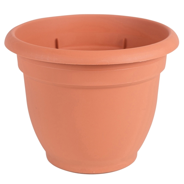 20-56112 Planter, 12 in Dia, 10-1/4 in H, 13 in W, Round, Plastic, Terra Cotta