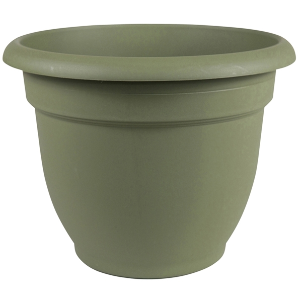 20-56416 Planter, 16 in Dia, 13-3/4 in H, 17-3/4 in W, Round, Plastic, Living Green