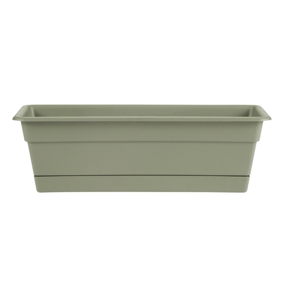 DCBT18-42 Window Box Planter, 5-3/4 in H, 18 in W, Rectangular, Plastic, Living Green