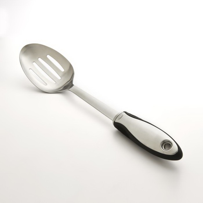 Oxo 59291 Spoon, 14 in OAL, Stainless Steel, Black/Sliver