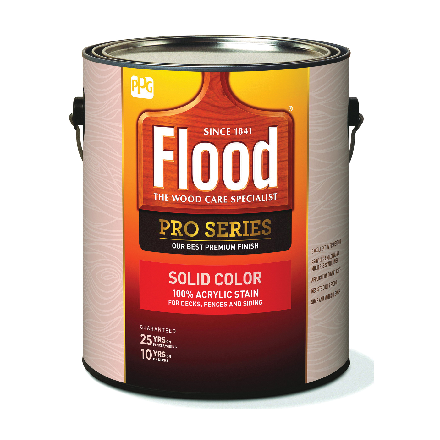 Flood FLD820-01 Solid Stain, White, Liquid, 1 gal - 1