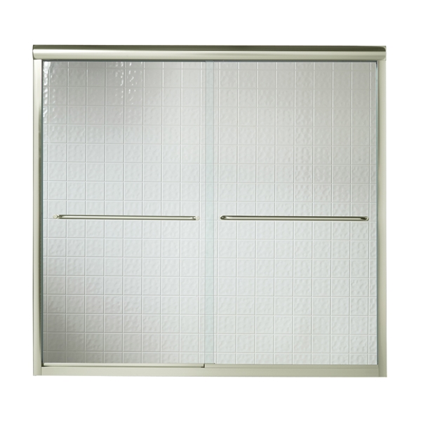 Sterling Finesse 5425-59N-G05 Bath Door, Frameless Frame, Aluminum Frame, Clear Glass, Tempered Glass, Sliding Door - 2