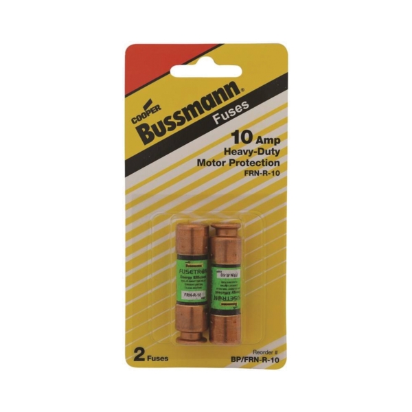 Bussmann BP/FRN-R-10 Fuse, 10 A, 250 V, 20, 200 kA Interrupt, Cartridge, Time Delay Fuse
