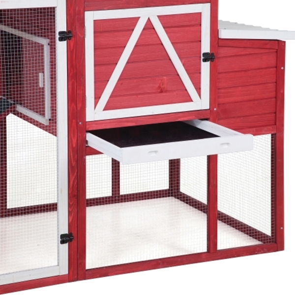 PETMATE 40079 Chicken Coop, Red, 58 in H, 74.8 in W, 5 to 7 Chickens Capacity - 2