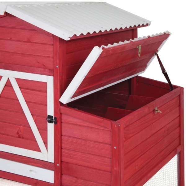 PETMATE 40079 Chicken Coop, Red, 58 in H, 74.8 in W, 5 to 7 Chickens Capacity - 3