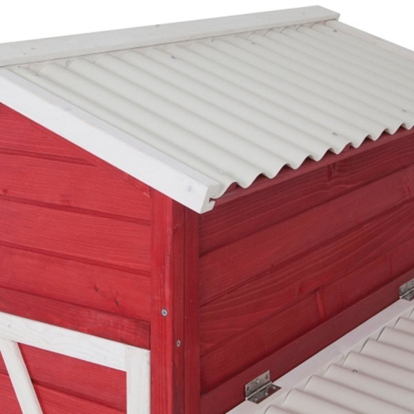 PETMATE 40079 Chicken Coop, Red, 58 in H, 74.8 in W, 5 to 7 Chickens Capacity - 4