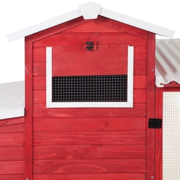 PETMATE 40079 Chicken Coop, Red, 58 in H, 74.8 in W, 5 to 7 Chickens Capacity - 5
