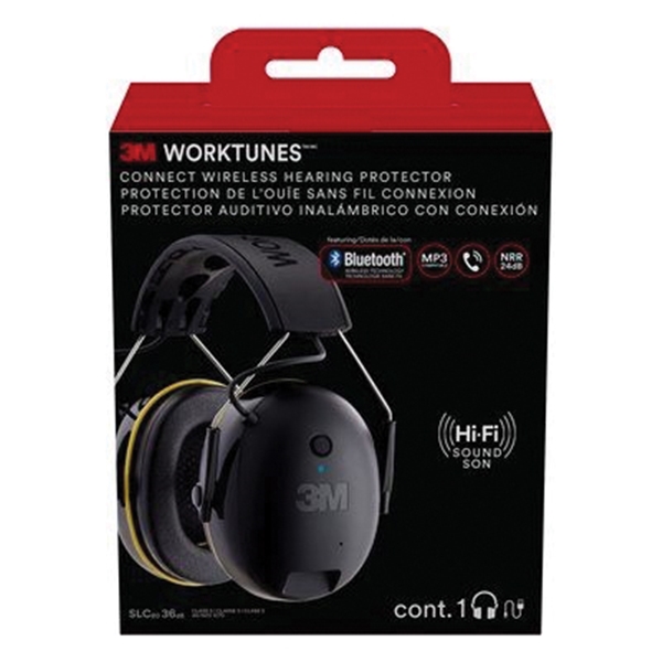 3M Worktunes 7100137404 Hearing Protector, 24 dB SPL, Black/Yellow - 5