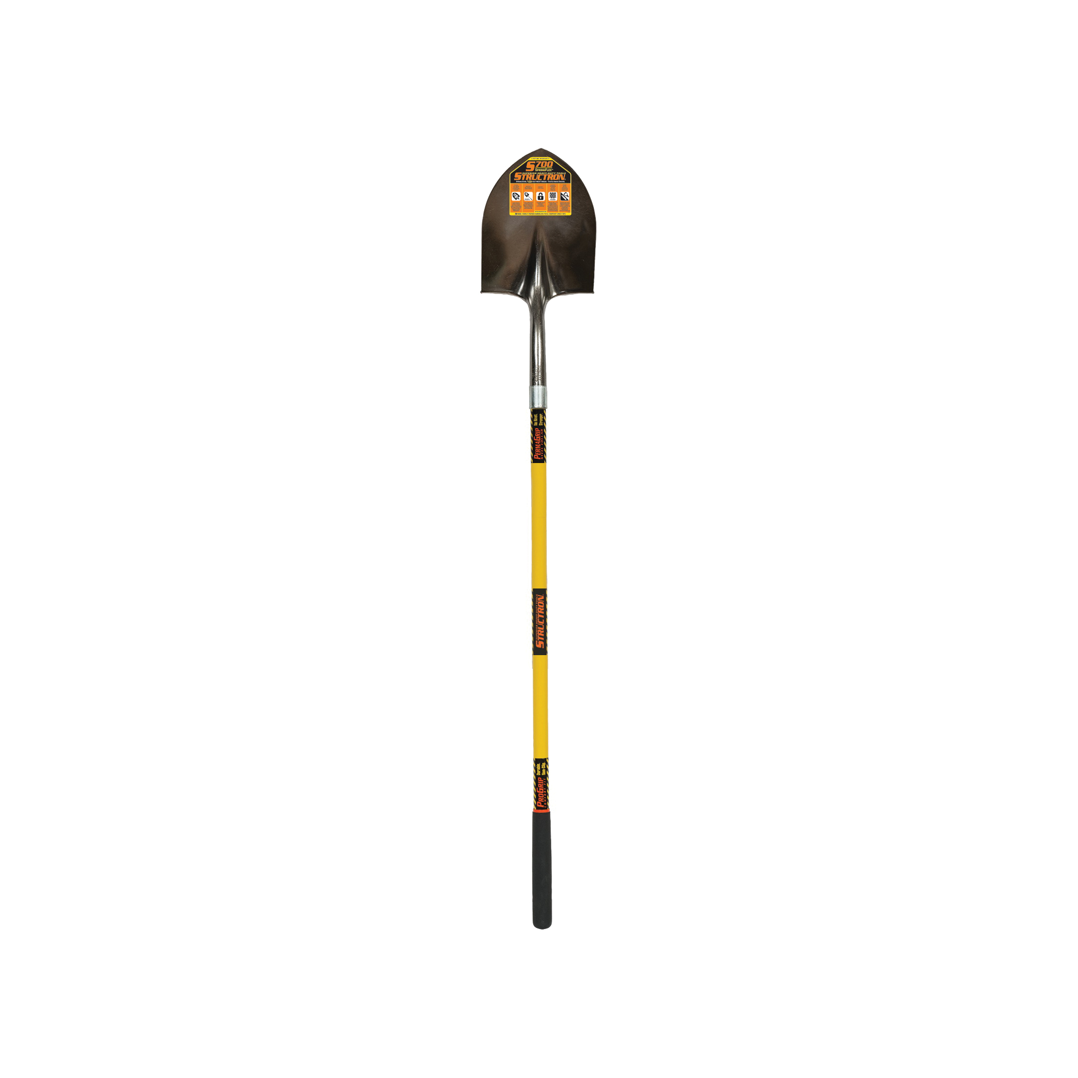 S700 SpringFlex 49730 Shovel, 9-1/2 in W Blade, 14 ga Gauge, Steel Blade, Fiberglass Handle, Long Handle