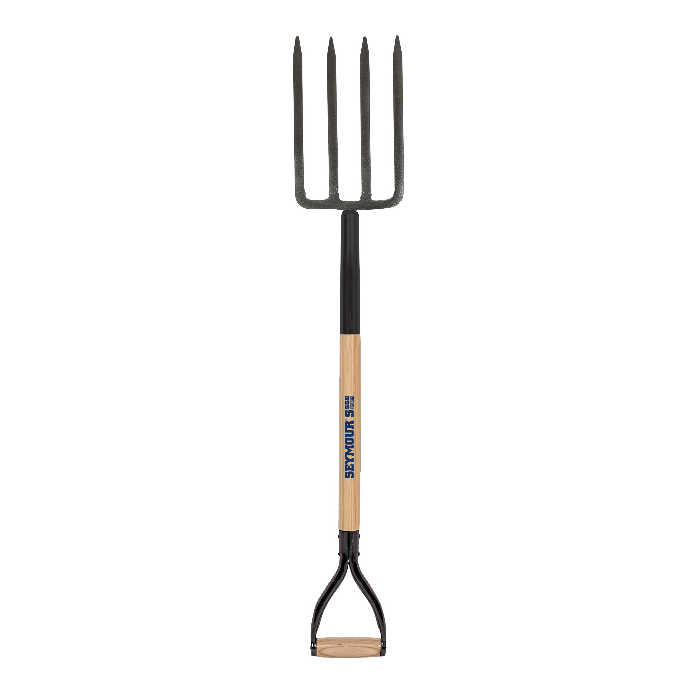 49077 Spading Fork, 8 in L Tines, 4-Tine, Steel Tine, Hardwood Handle, 29 in L Handle