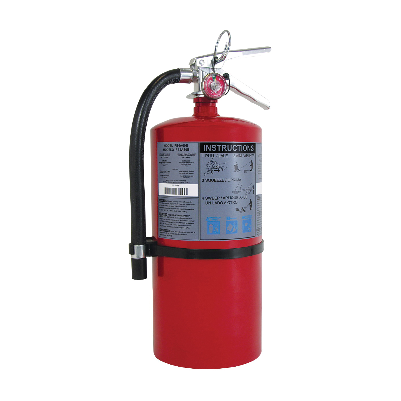 First Alert FE20A120B Rechargeable Fire Extinguisher, 20 lb, Monoammonium Phosphate, 20-A:120-B:C Class