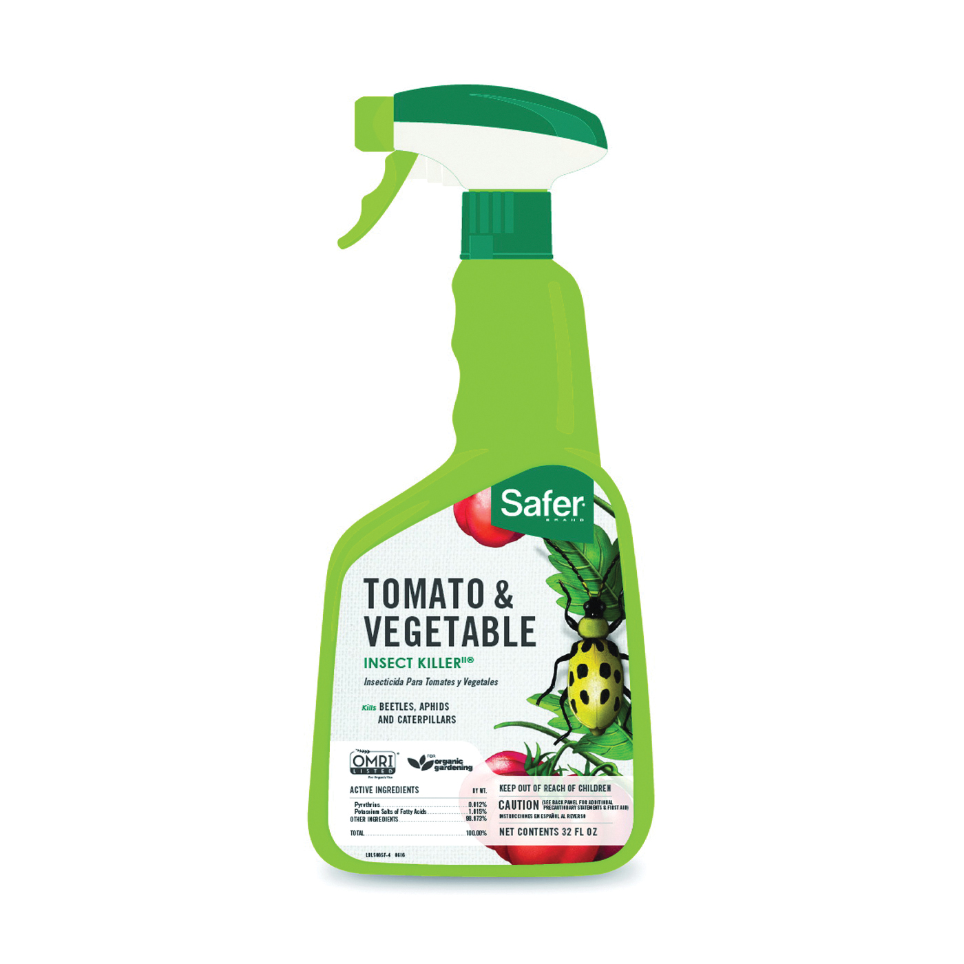 Safer 5085-6 Insect Killer, Liquid, 32 oz Bottle, Opaque White