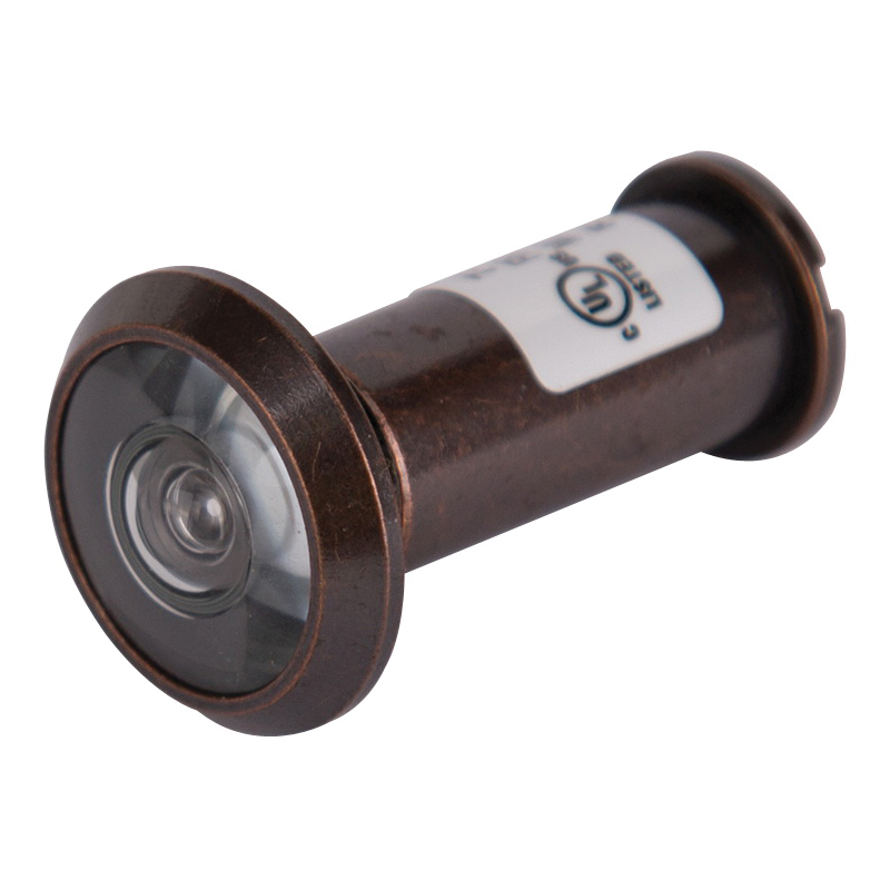 LR-002VB-PS Door Viewer, 200 deg Viewing, 1-3/8 to 2-1/8 in Thick Door, Solid Brass, Venetian Bronze