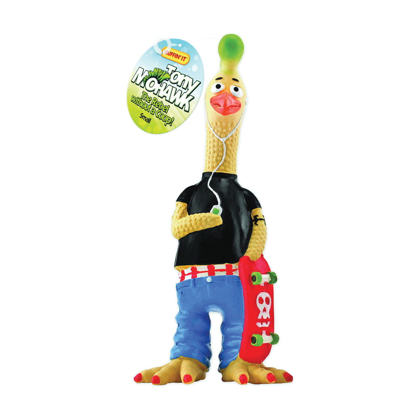 80535 Dog Toy, S, Tony Mohawk Chicken, Rubber