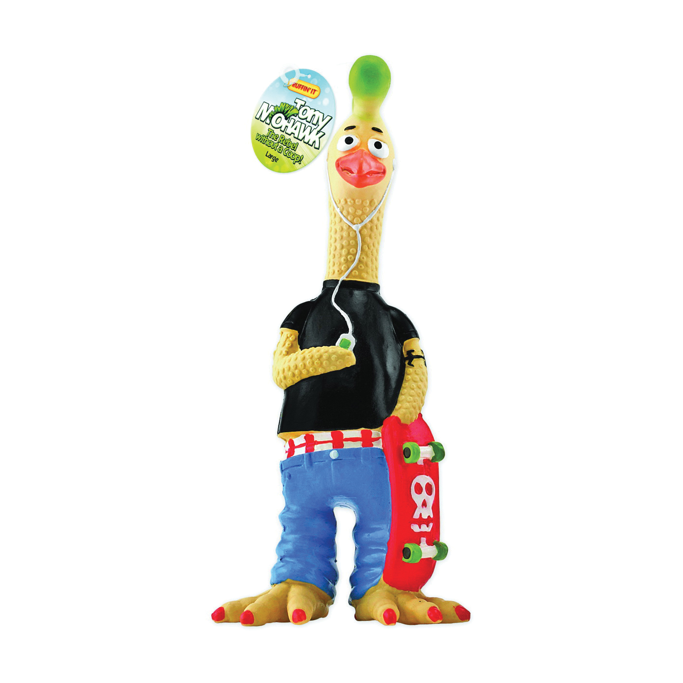 80536 Dog Toy, L, Tony Mohawk Chicken, Rubber