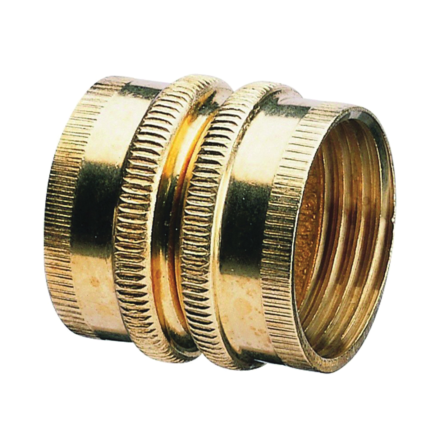 807734-1001 Hose Adapter, 3/4 x 3/4 in, FNH x FNH, Brass, For: Garden Hose