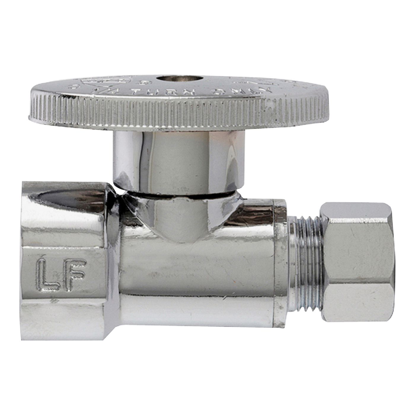 PP20053LF Shut-Off Valve, 1/2 x 3/8 in Connection, FIP x Compression, Brass Body