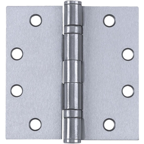 H4545 Series HG100316 Square Corner Hinge, 4-1/2 in H Frame Leaf, Stainless Steel, Satin