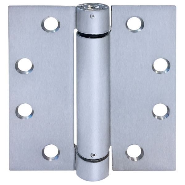 HG100321 Spring Hinge, 4 in L x 4 in W Dimensions, Stainless Steel, Satin, Fixed Pin, Wall