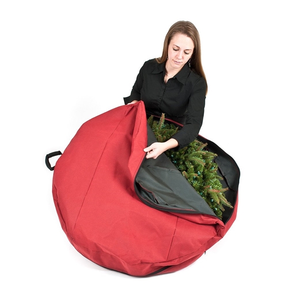 Treekeeper SB-10154 Wreath Storage Cover, 30 in, 30 in Capacity, Polyester, Red - 3